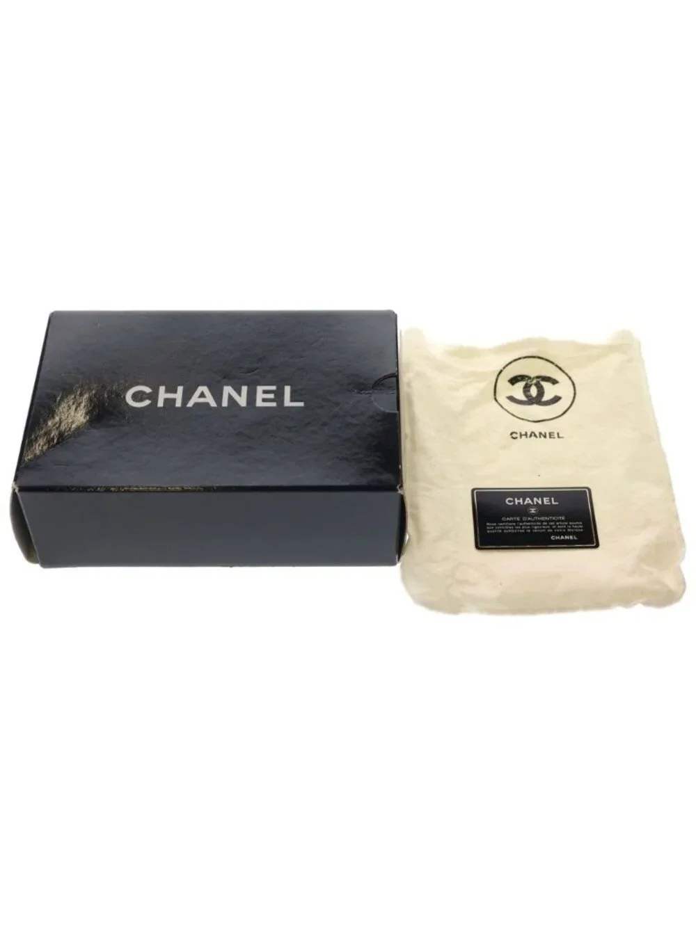 Chanel CC Logo Pearl Vintage Chain Shoulder Bag Beige Leather Gold
